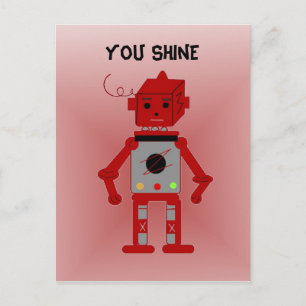 Carte Postale Robot Rouge - Vous Brille