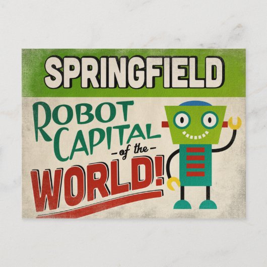 Carte Postale Robot Springfield Missouri - Vintage amusant (Devant)