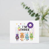Carte Postale Robot T-shirts et cadeaux d'anniversaire 3e (Debout devant)