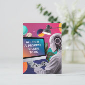 Carte Postale Robot Toutes Vos Demandes D'IA Nous Appartiennent (Debout devant)