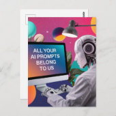 Carte Postale Robot Toutes Vos Demandes D'IA Nous Appartiennent (Devant / Derrière)