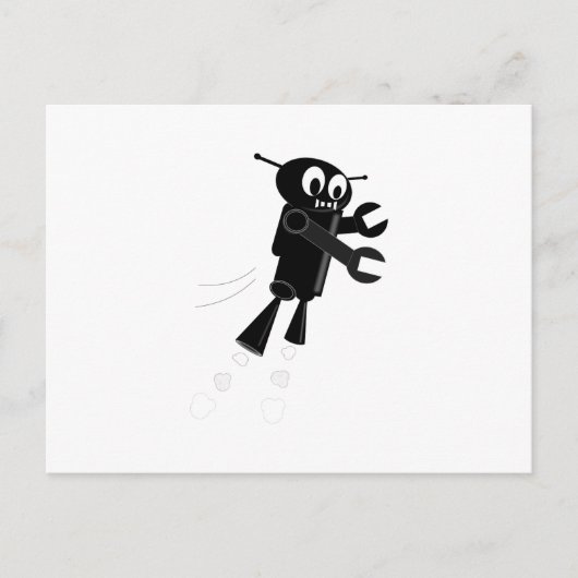 Carte Postale Robot volant noir (Devant)