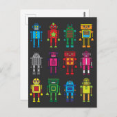 Carte Postale Roboter Geschenk Robotik Retro Spielzeug Spaß (Devant / Derrière)