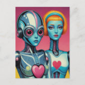 Carte Postale Robots féminins Scifi Heart (Devant)