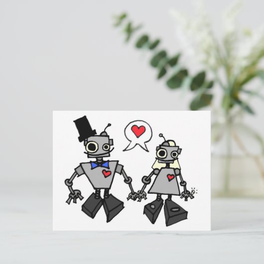 Carte Postale robots mariages (Debout devant)