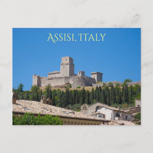 Carte Postale Rocca Maggiore, Assise, Ombrie Italie Hilltop Fort (Devant)