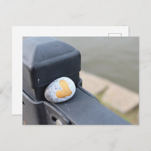 Carte Postale Roche Coeur Or Cute (Devant / Derrière)