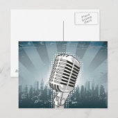 Carte Postale Roche et rouleau du microphone (Devant / Derrière)
