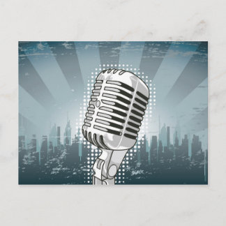 Carte Postale Roche et rouleau du microphone