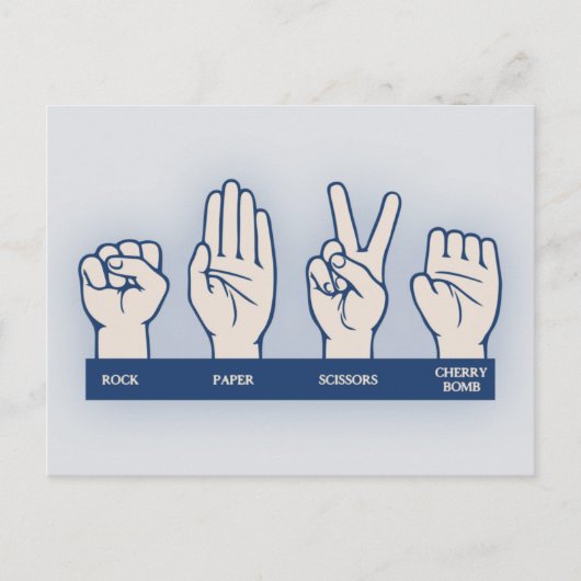 Carte Postale Roche, Papier, Ciseaux, Bombe À Cerise (Devant)