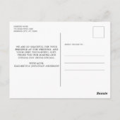 Carte Postale Roche Rustique illumine Merci Mariage Eucalyptus (Dos)