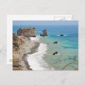 Carte Postale Rocher D'Aphrodite, Chypre (Devant / Derrière)