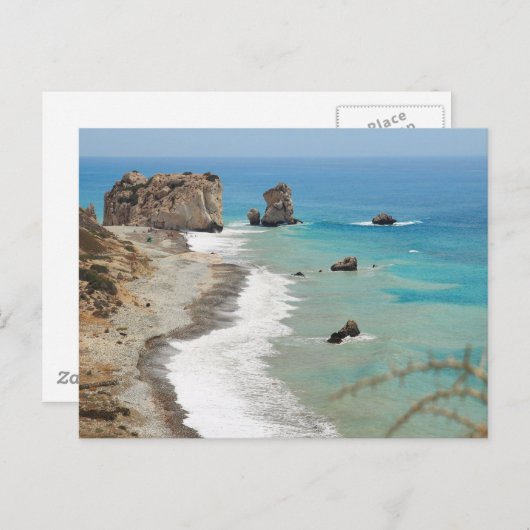 Carte Postale Rocher D'Aphrodite, Chypre (Devant / Derrière)