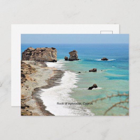 Carte Postale Rocher d'Aphrordite, Chypre, (Devant / Derrière)