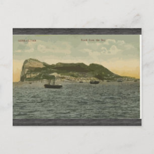 Carte Postale Rocher de Gibraltar depuis la baie, vintage