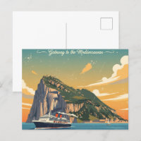 Rocher de Gibraltar Travel Art Poster vintage