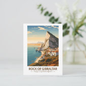 Carte Postale Rocher de Gibraltar Travel Art Vintage (Debout devant)
