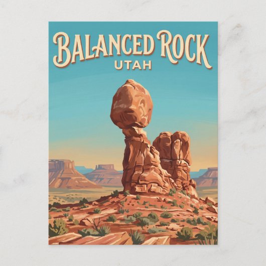 Carte Postale Rocher équilibré Moab Utah (Devant)