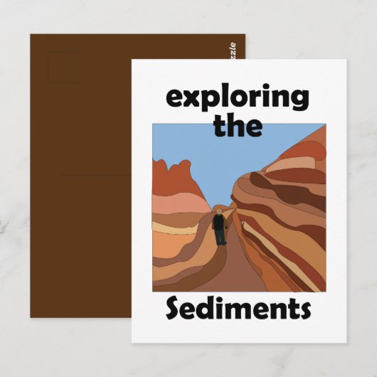Carte Postale Rocher sédimentaire explorant les sédiments randon (Devant / Derrière)