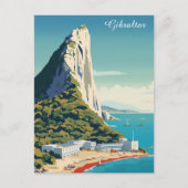 Carte Postale Rocher vintage de Gibraltar Travel Art (Devant)