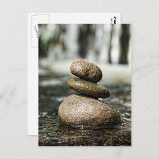 Carte Postale Roches douces avec cascade (Devant / Derrière)