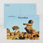 Carte Postale Roches et arbres en Namibie (Devant / Derrière)