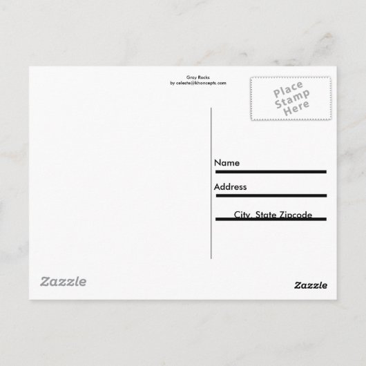 Carte Postale Roches grises (Dos)