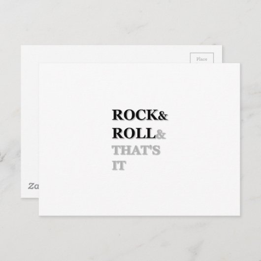 Carte Postale Rock and Roll Et c'est tout (Devant / Derrière)