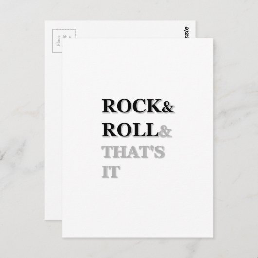 Carte Postale Rock and Roll Et c'est tout (Devant / Derrière)