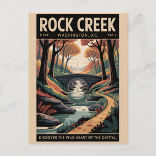 Carte Postale Rock Creek Park Affiche de voyage vintage de Was
