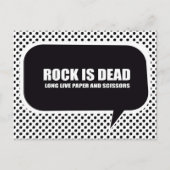 CARTE POSTALE ROCK EST MORT. LONGUE LIVE PAPIER ET SCISSORS. (Devant)