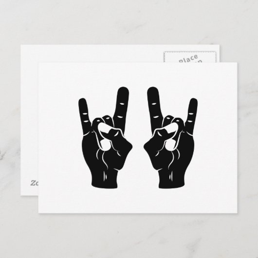 Carte Postale Rock n Roll Devil Horns (Devant / Derrière)