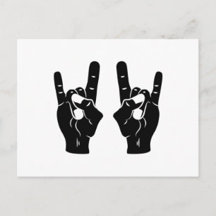 Carte Postale Rock n roll Devil Horns
