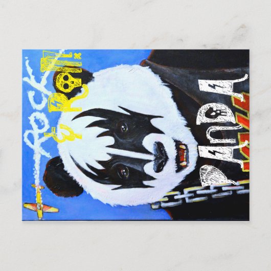Carte Postale Rock n Roll Panda (Devant)