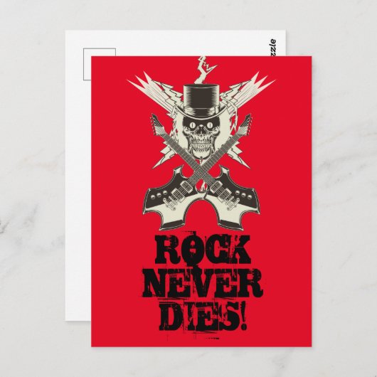 Carte Postale Rock Ne Meure Jamais ! (Devant / Derrière)