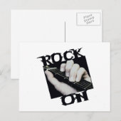 Carte Postale Rock On Guitare Player (Devant / Derrière)