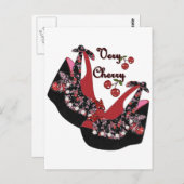 Carte Postale Rockabilly Very Cherry Shoes (Devant / Derrière)
