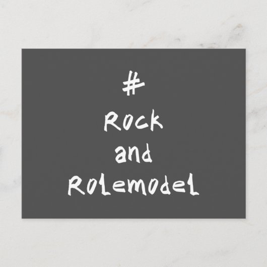 Carte Postale #RockandRolemodel - Blanc. (Devant)