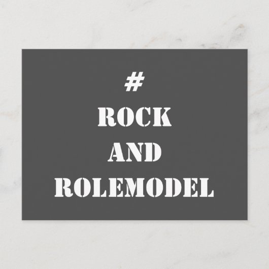 Carte Postale #RockandRolemodel - Blanc Modifiable. (Devant)