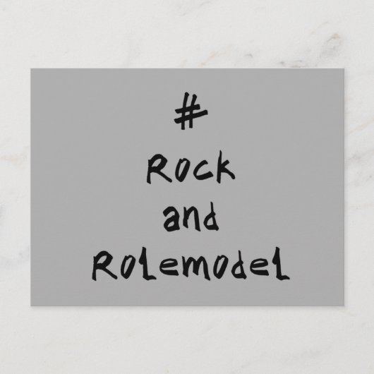 Carte Postale #RockandRolemodel - Noir. (Devant)