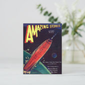 Carte Postale Rocket art Sci Fi vintage (Debout devant)