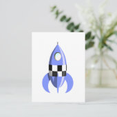 Carte Postale Rocket Blue Space (Debout devant)