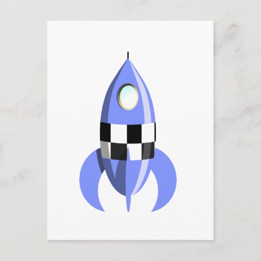 Carte Postale Rocket Blue Space (Devant)