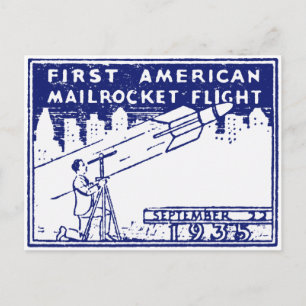 Carte Postale Rocket Mail américain 1935
