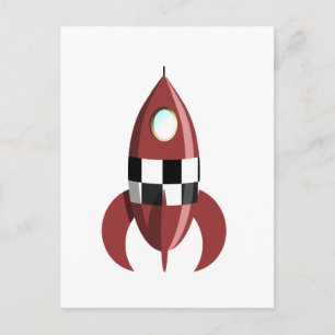 Carte Postale Rocket Red Space