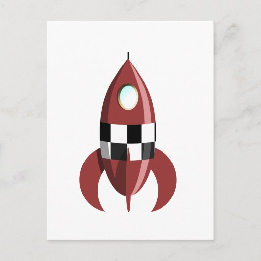 Carte Postale Rocket Red Space (Devant)