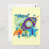 Carte Postale Rocket Ship 1er Anniversaire Tshirts et cadeaux (Devant / Derrière)