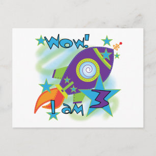 Carte Postale Rocket Ship 3e Anniversaire T-shirts et cadeaux