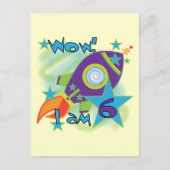 Carte Postale Rocket Ship 6e Anniversaire Tshirts et cadeaux (Devant)