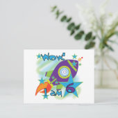 Carte Postale Rocket Ship 6e Anniversaire Tshirts et cadeaux (Debout devant)